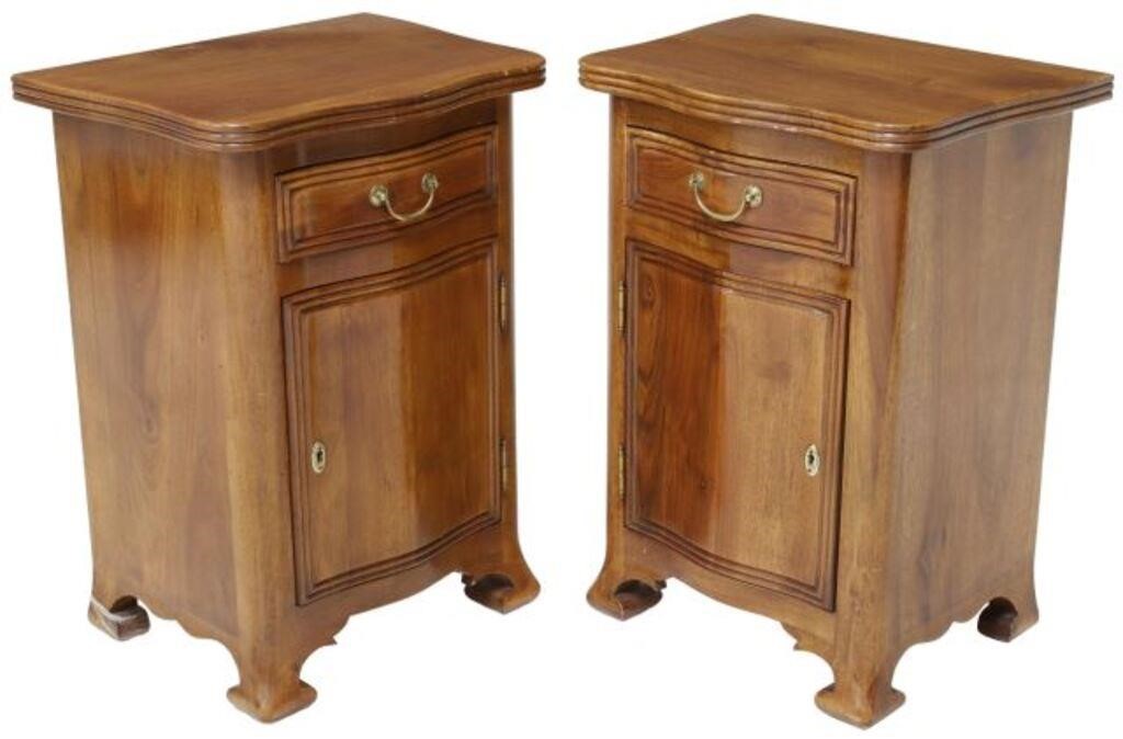 (2) ITALIAN WALNUT BEDSIDE