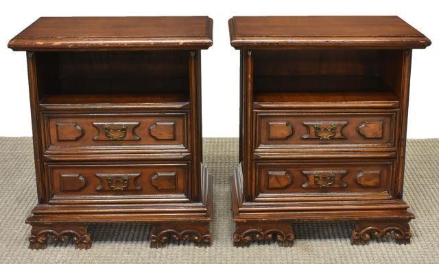 (2) ITALIAN WALNUT BEDSIDE