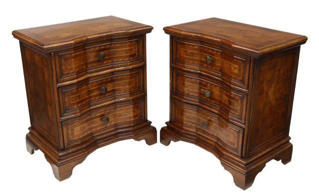 (2) ITALIAN WALNUT THREE-DRAWER
