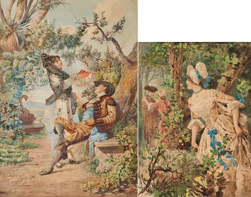 2 ITALIAN WATERCOLOR GENRE