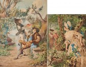 2 ITALIAN WATERCOLOR GENRE SCE