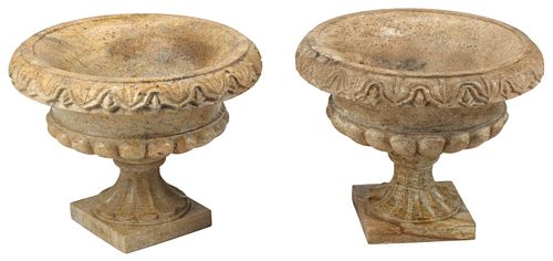 (2) ITALIANATE GRANITE GADROONED