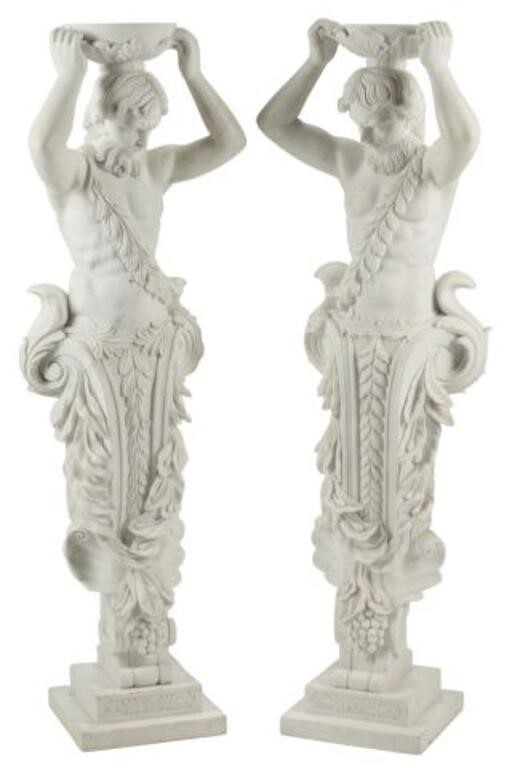 (2) ITALIANATE MARBLE FIGURAL