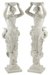 (2) ITALIANATE MARBLE FIGURAL