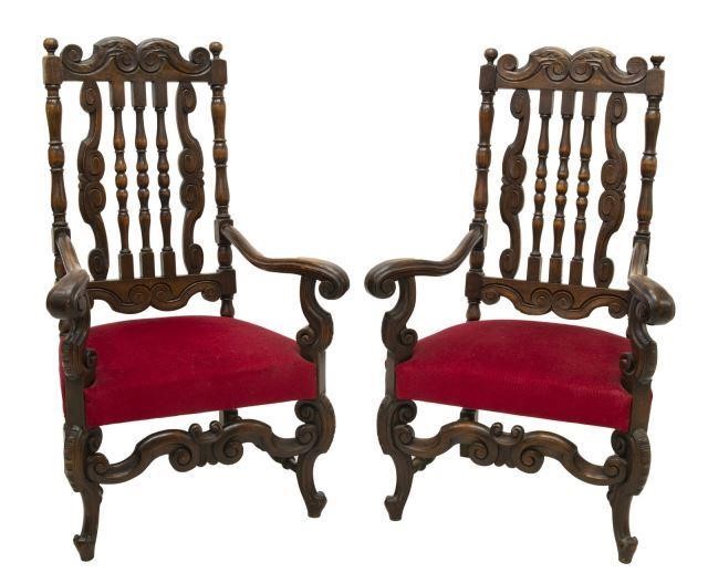 (2) ITALIANATE WALNUT SPINDLED
