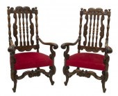 (2) ITALIANATE WALNUT SPINDLED