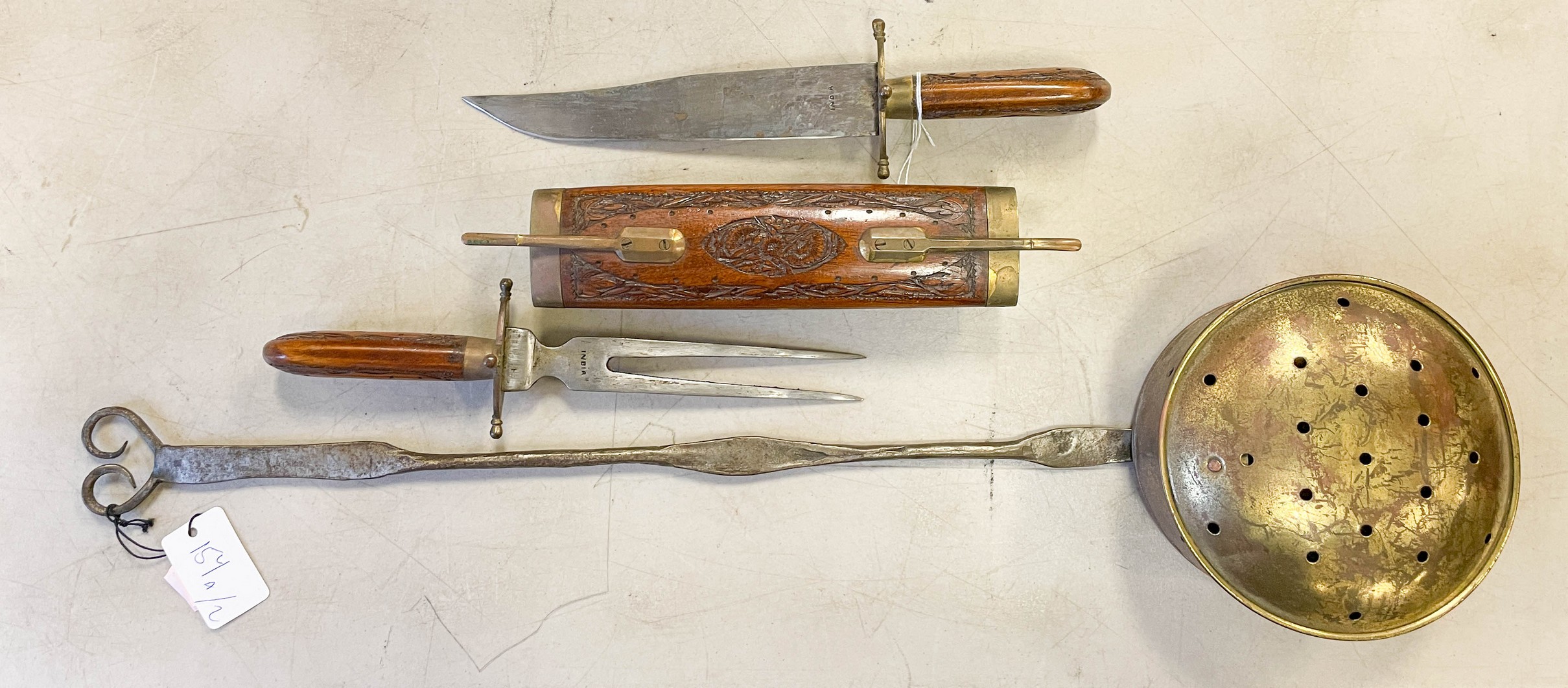 (2) Items, c/o brass & copper bed