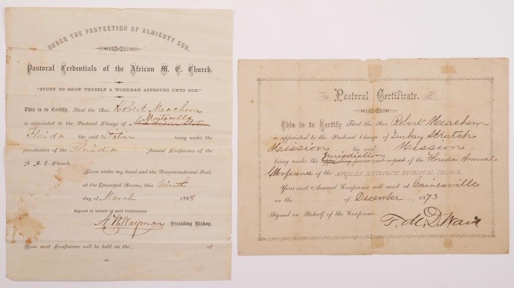 2 ITEMS FROM FLORIDA SLAVE, STATE