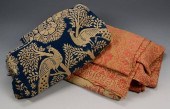 2 JACQUARD COVERLETS, RED & BL
