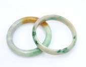 2 JADE BANGLES: 1 bangle is mo