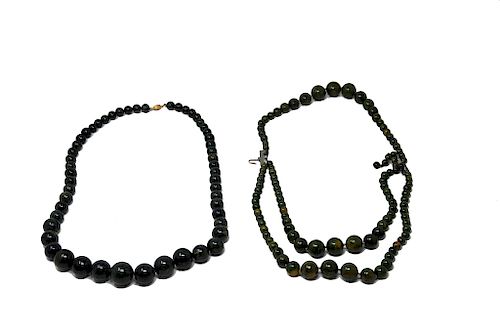 2 JADE GREEN BAKELITE NECKLACES2