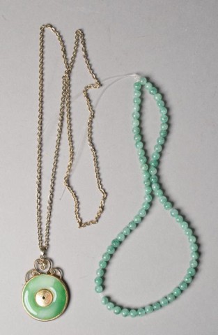 (2) Jade Jewelry ItemsOne is a bead