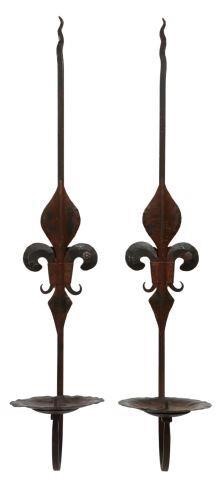 2) JAN BARBOGLIO WROUGHT IRON FLEUR
