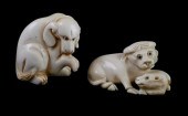 2 JAPANESE ANTIQUE CARVED IVOR