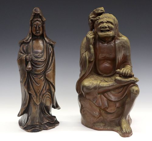 2 JAPANESE BIZEN WARE FIGURESTwo