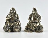 2 JAPANESE BRASS FIGURES OF OL