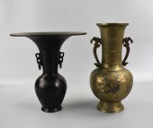 2 JAPANESE BRONZE MIXED METAL
