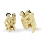 (2) JAPANESE CARVED BONE" INTE