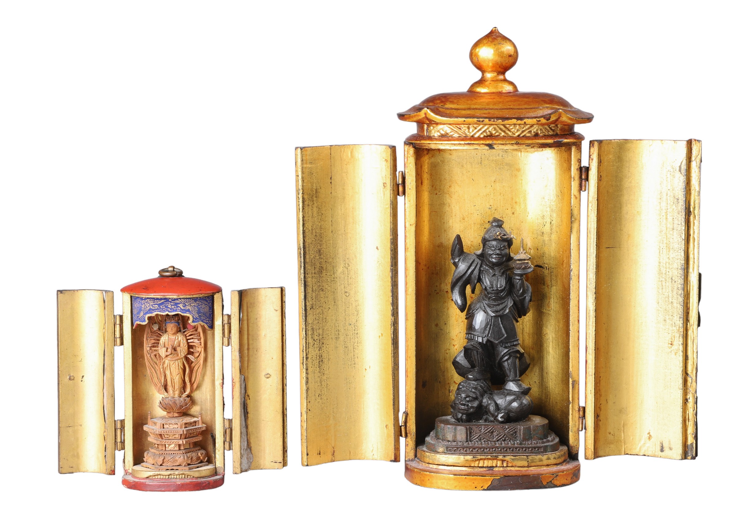 (2) Japanese carved wood &