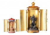 (2) Japanese carved wood & lac
