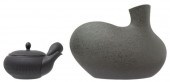 (2) JAPANESE CERAMIC VASE & TO