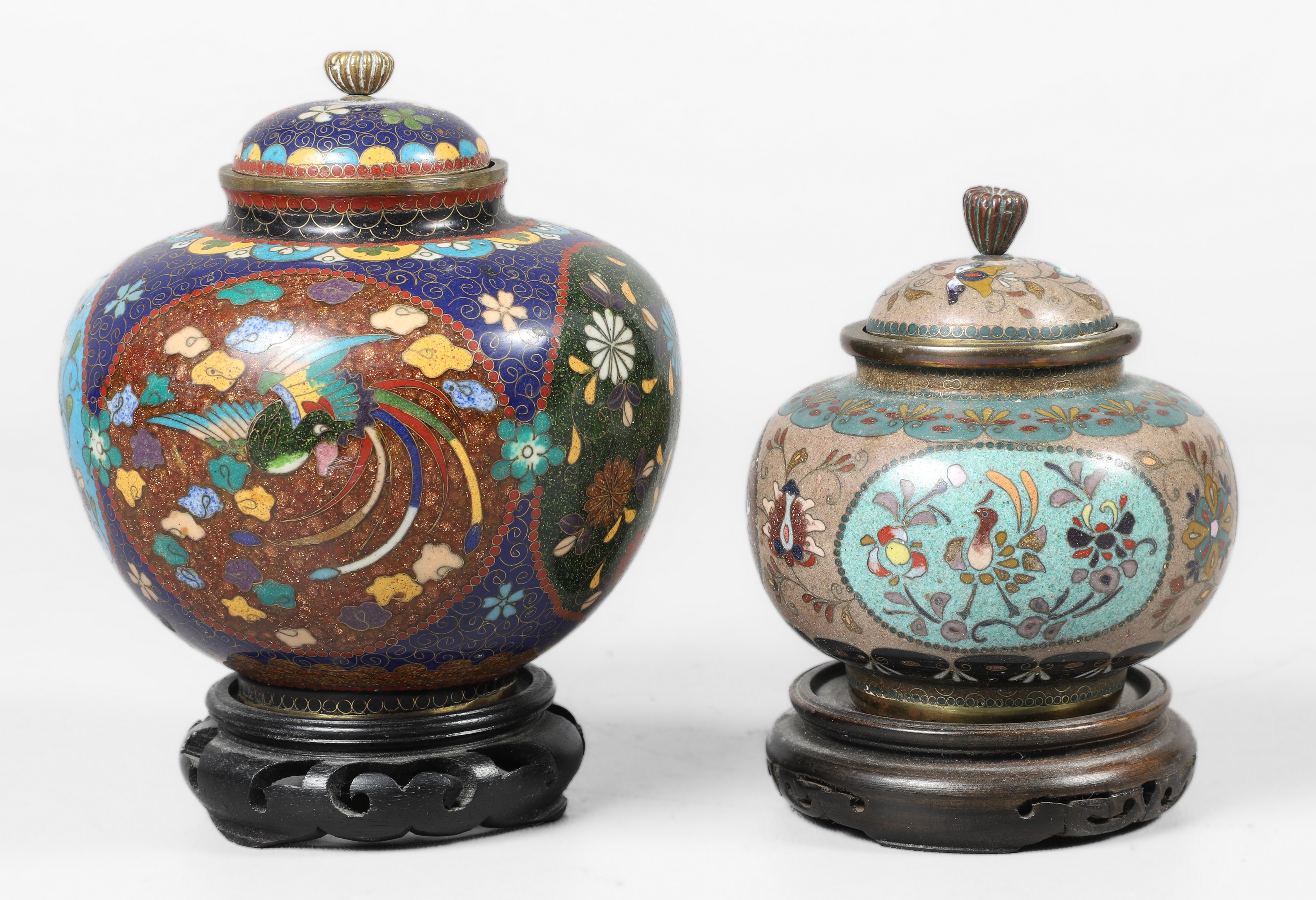 (2) Japanese cloisonne enamel