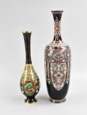 2 JAPANESE CLOISONNE VASES, ME