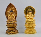 2 JAPANESE GILT LACQUERED WOOD