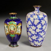 (2) JAPANESE GINBARI CLOISONNE