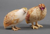 2 JAPANESE IVORY OKIMONO, BIRD