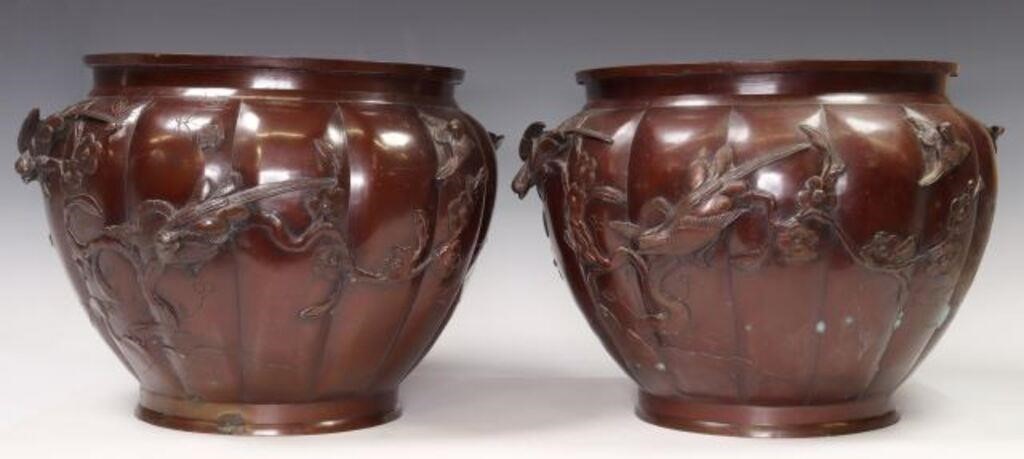(2) JAPANESE MEIJI PERIOD BRONZE