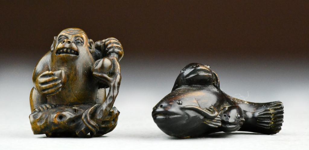 (2) Japanese Meji Period Carved