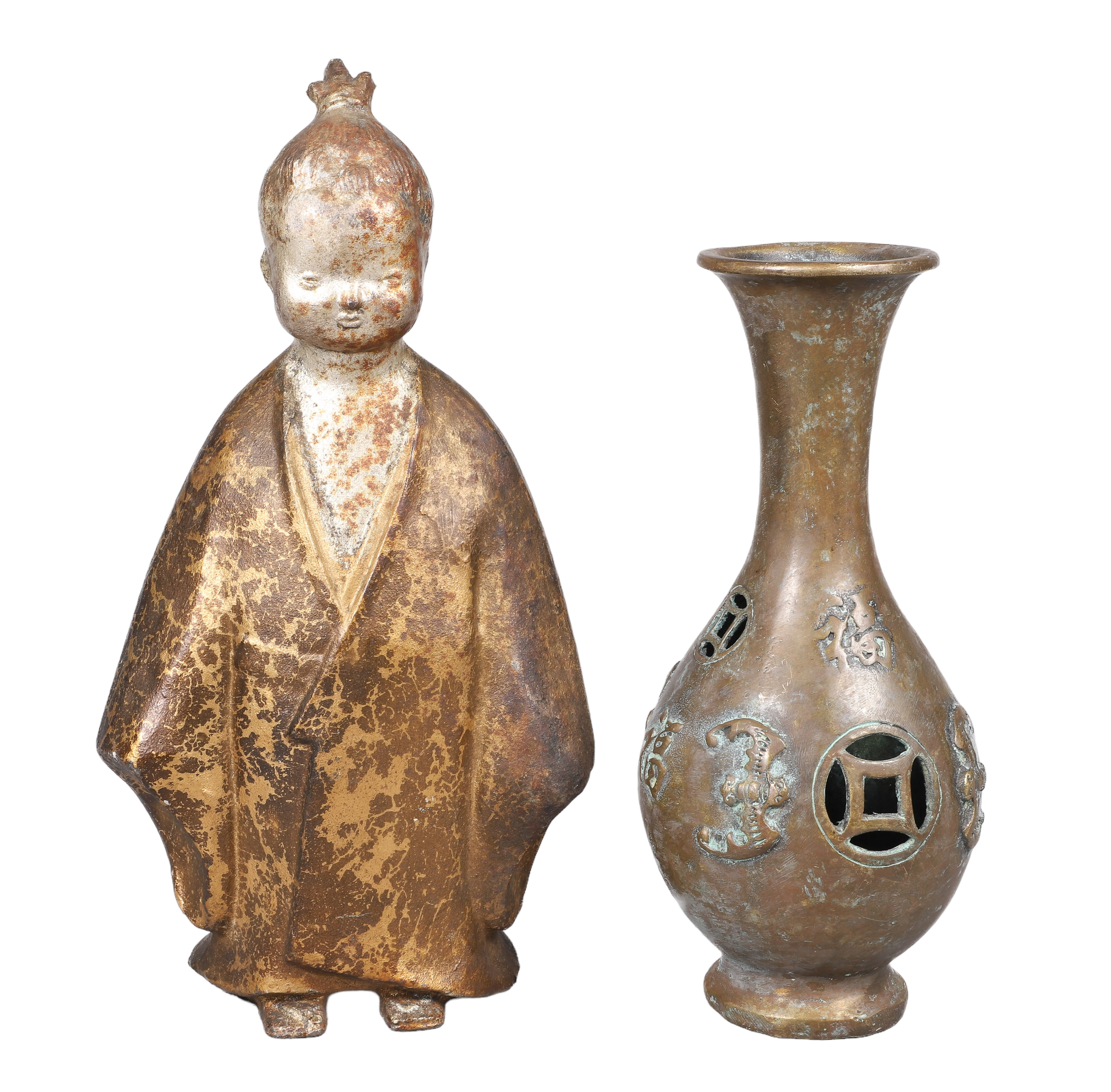 (2) Japanese metal items, c/o