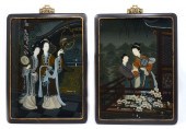 2 JAPANESE REVERSE PAINTINGS O