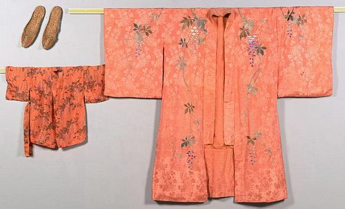 2 JAPANESE SILK KIMONOS & PR.