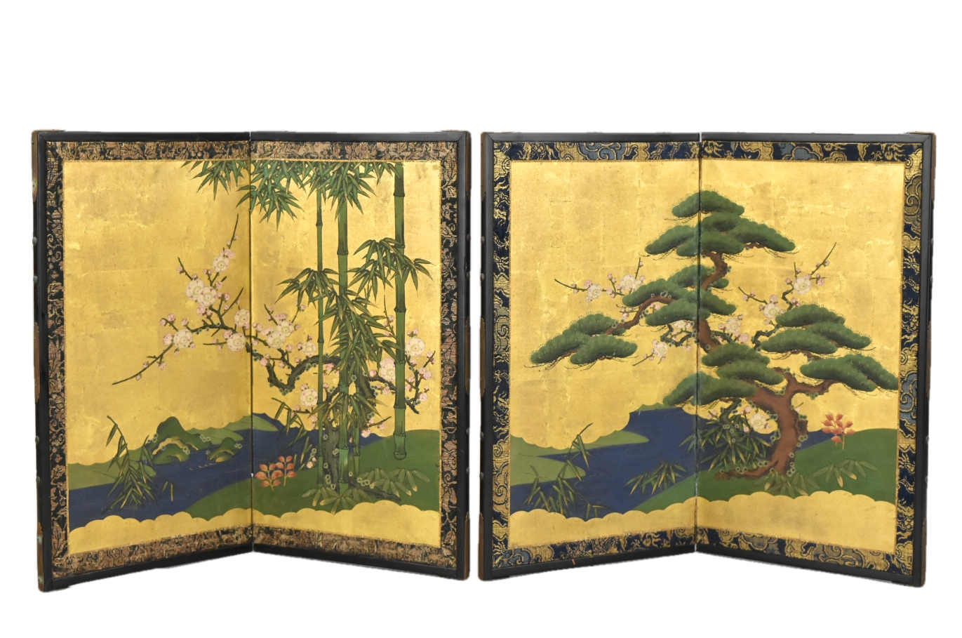 2 JAPANESE TABLE SCREEN W/