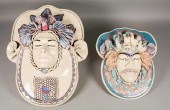 2 JILLIAN BARBER POTTERY MASKS