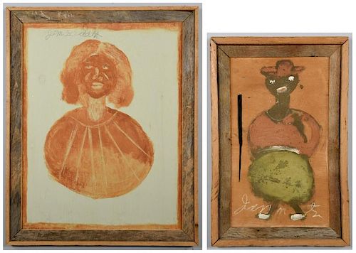 2 JIMMIE LEE SUDDUTH PAINTINGS,