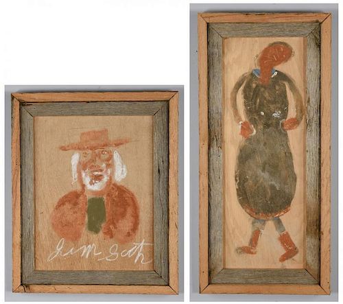 2 JIMMIE LEE SUDDUTH PAINTINGS,