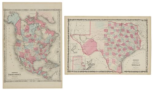 (2) JOHNSON&#039;S NEW MAP OF TEXAS