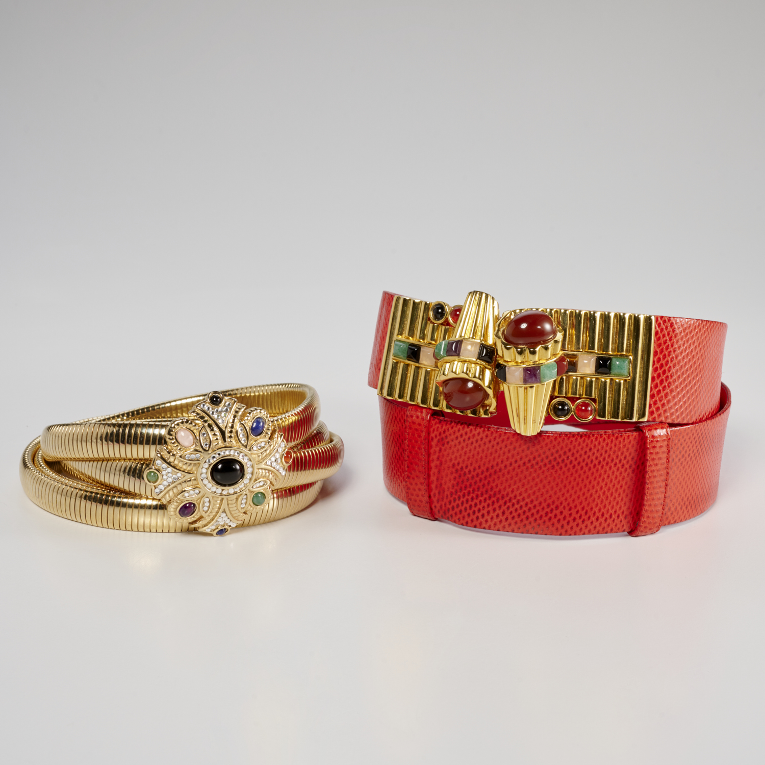 (2) JUDITH LEIBER BELTS WITH