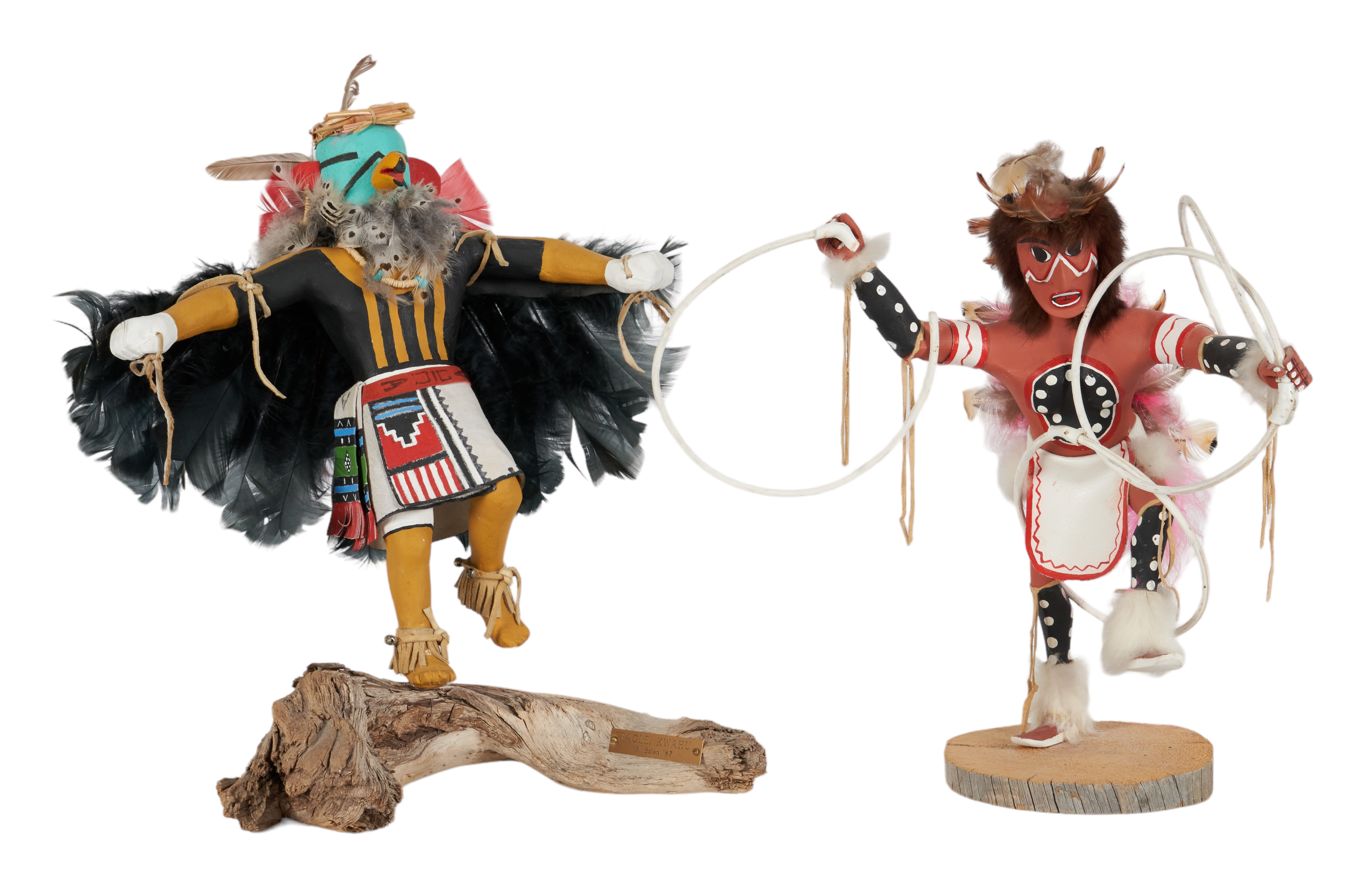 (2) Kachina dolls, c/o "Hoop