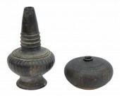 2) KHMER (ATTR) GLAZED EARTHEN
