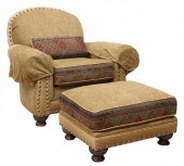 2) KING HICKORY LEATHER-TRIMME