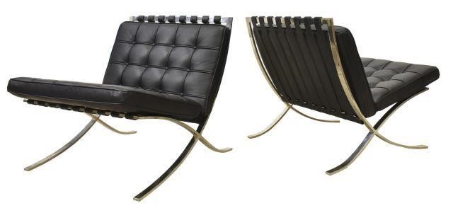 (2) KNOLL BARCELONA CHAIRS, MIES