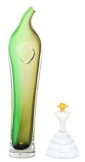 (2) KOSTA BODA GLASS BALI VASE
