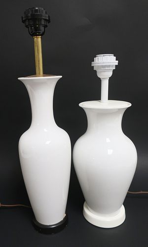 2 KPM WHITE PORCELAIN LAMPS2 KPM