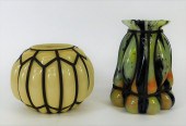 2 KRALIK BOHEMIAN CAGED BLOWN