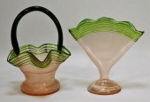 2 KRALIK THREADED BOHEMIAN ART