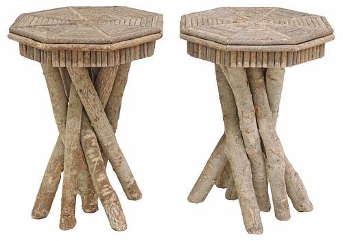 (2) LA LUNE COLLECTION RUSTIC LOG